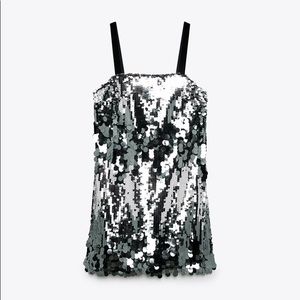 Silver sequin dress